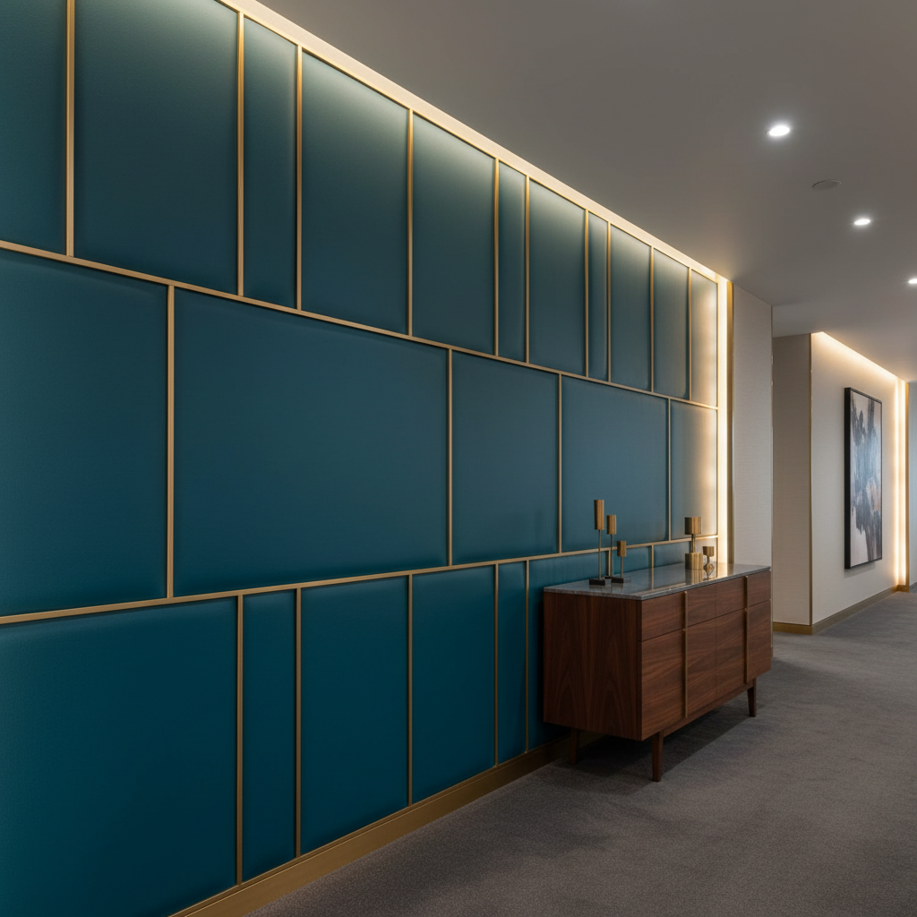 Aarden - Teal Tide Silicone Hybrid Upholstered Wall Panel | Architectural Fabrics