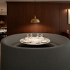Brushed Vertical Texture Dark Graphite Upholstered Banquette | Architectural Fabrics