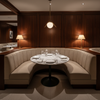 Aragon - Oatmeal Performance Vinyl Upholstered Banquette | Architectural Fabrics