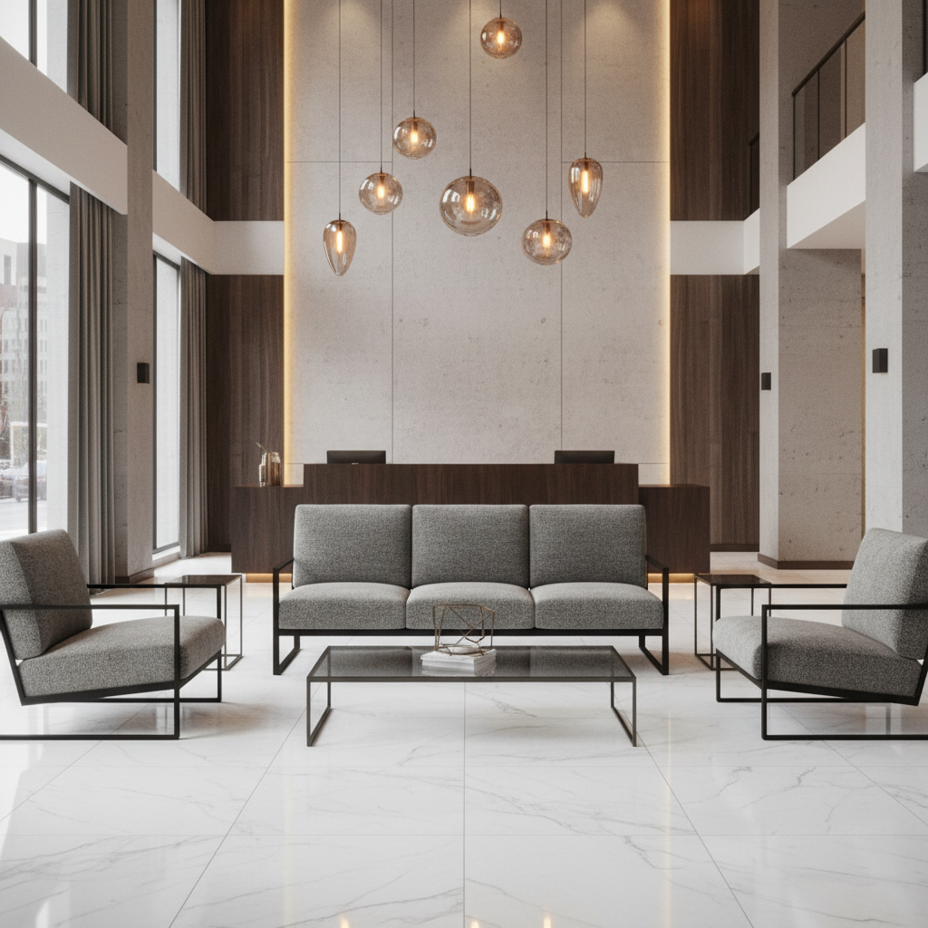 Aragon - Iron Ore Performance Vinyl Upholstered Sofa | Architectural Fabrics