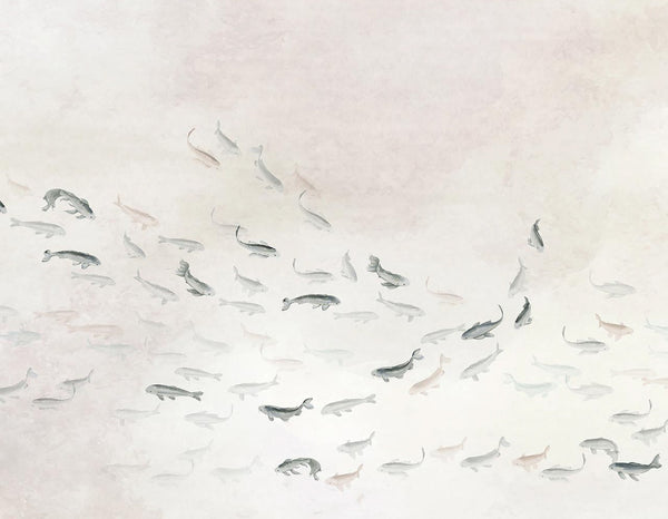 Haiku Swimming Fish Mural | Coordone Europe