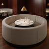 Fine Ribbed Weave Soft Taupe Upholstered Banquette | Architectural Fabrics