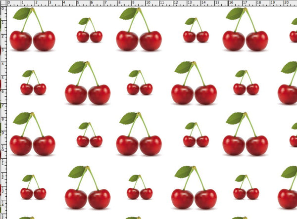 Classic Cherries Jubilee - Red Green White Contemporary | Architectural Wallcoverings