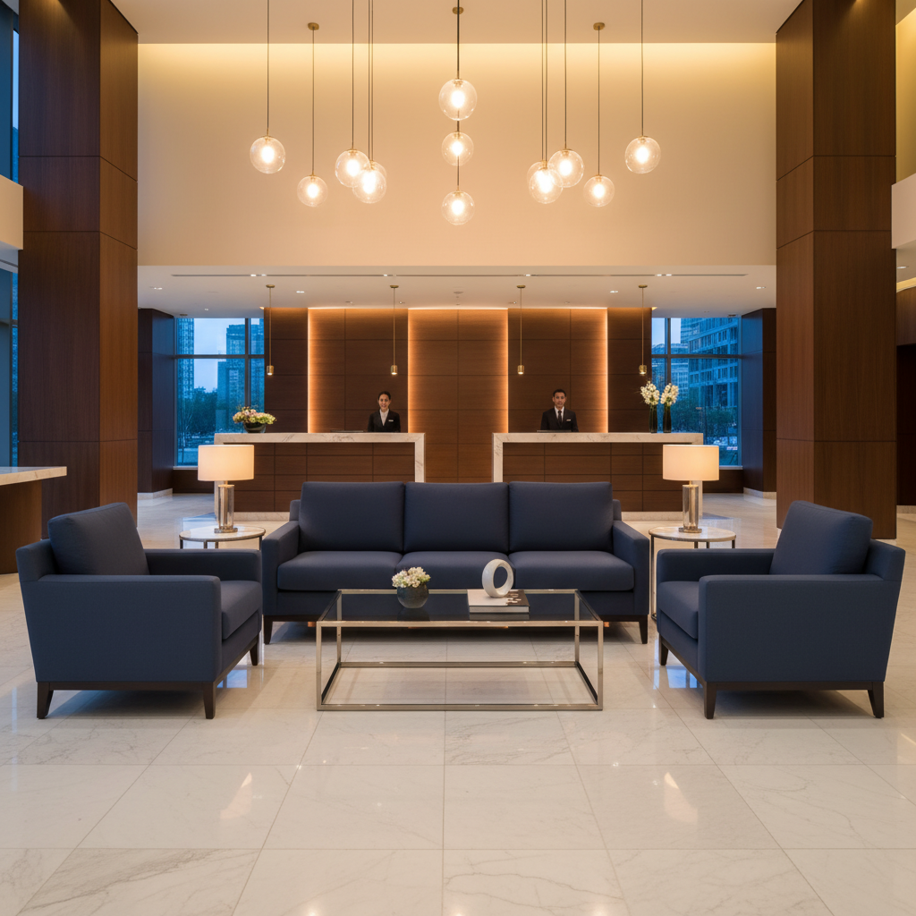 Smooth Matte Texture Deep Indigo Upholstered Sofa | Architectural Fabrics