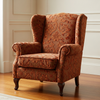 Embossed Floral Scroll Rustic Sienna Upholstered Chair | Architectural Fabrics