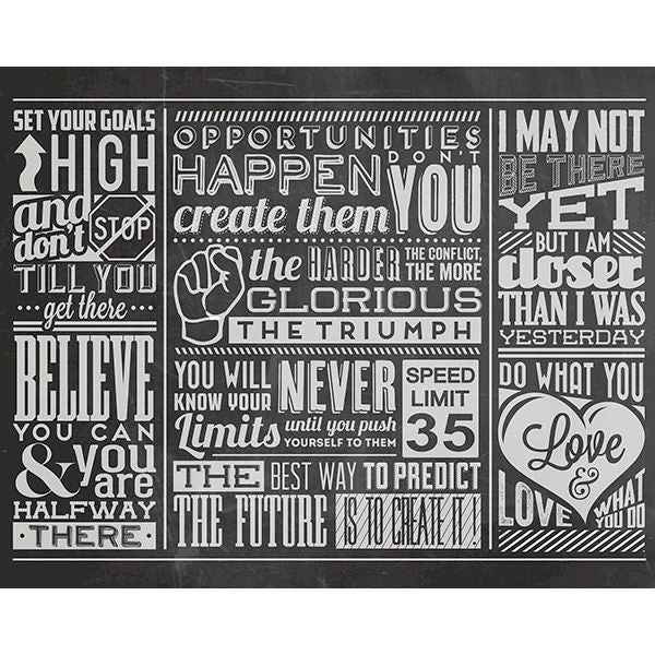 Chalk Quotes Wall Mural | Jeffrey Stevens Wallcovering