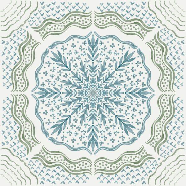 Charleston Peel and Stick Floor Tiles | Jeffrey Stevens Wallcovering