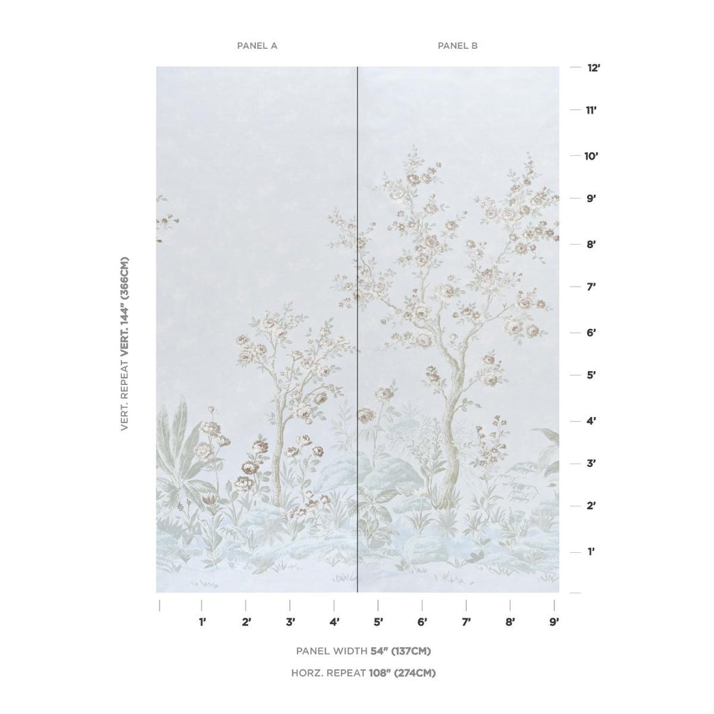 Charlotte's Garden 2 Panel Set - Periwinkle - Image 2