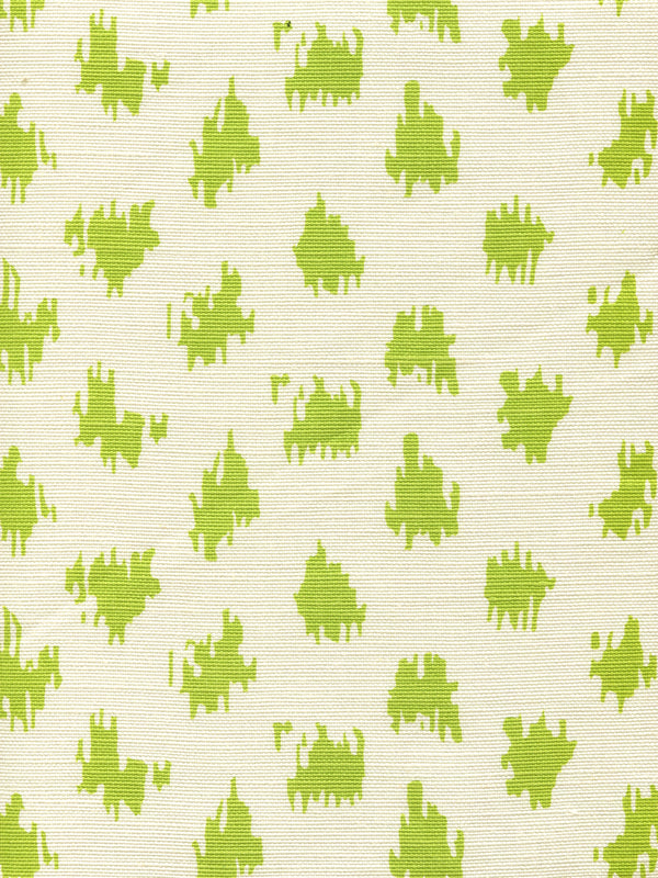 Zizi Spot Chartreuse on Tint Screen Printed - White Fabric | China Seas