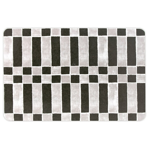 Checker Black Stone Quick Drying Mat | Jeffrey Stevens Wallcovering