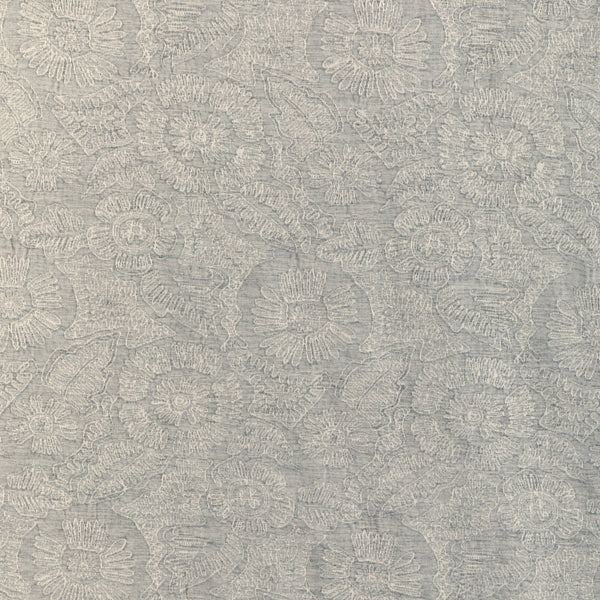 Chenille Bloom, Light Gray Wallcoverings | Kravet