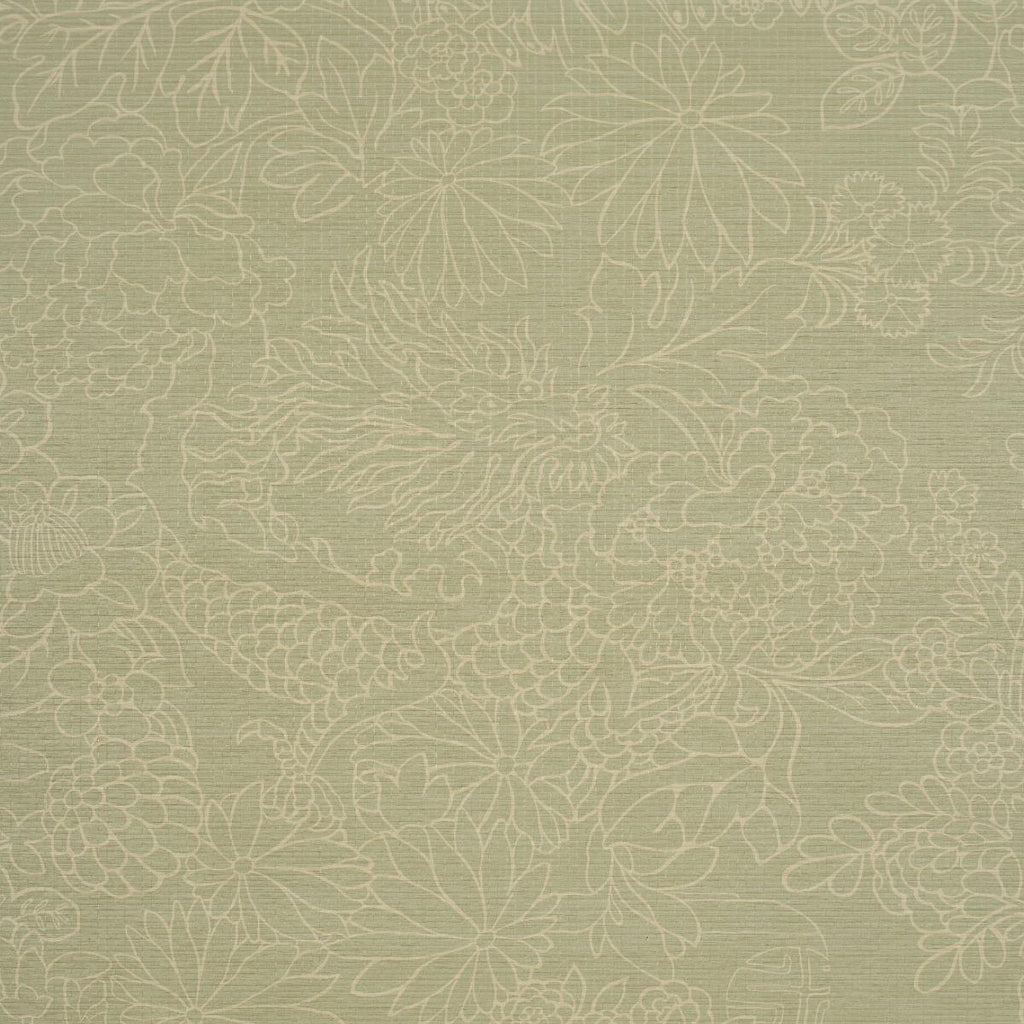 CHIANG MAI DRAGON SILHOUETTE RAFFIA SAGE | Schumacher - Image 12