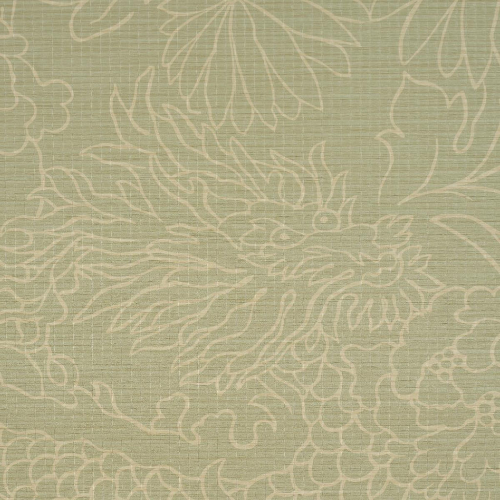 CHIANG MAI DRAGON SILHOUETTE RAFFIA SAGE | Schumacher - Image 14