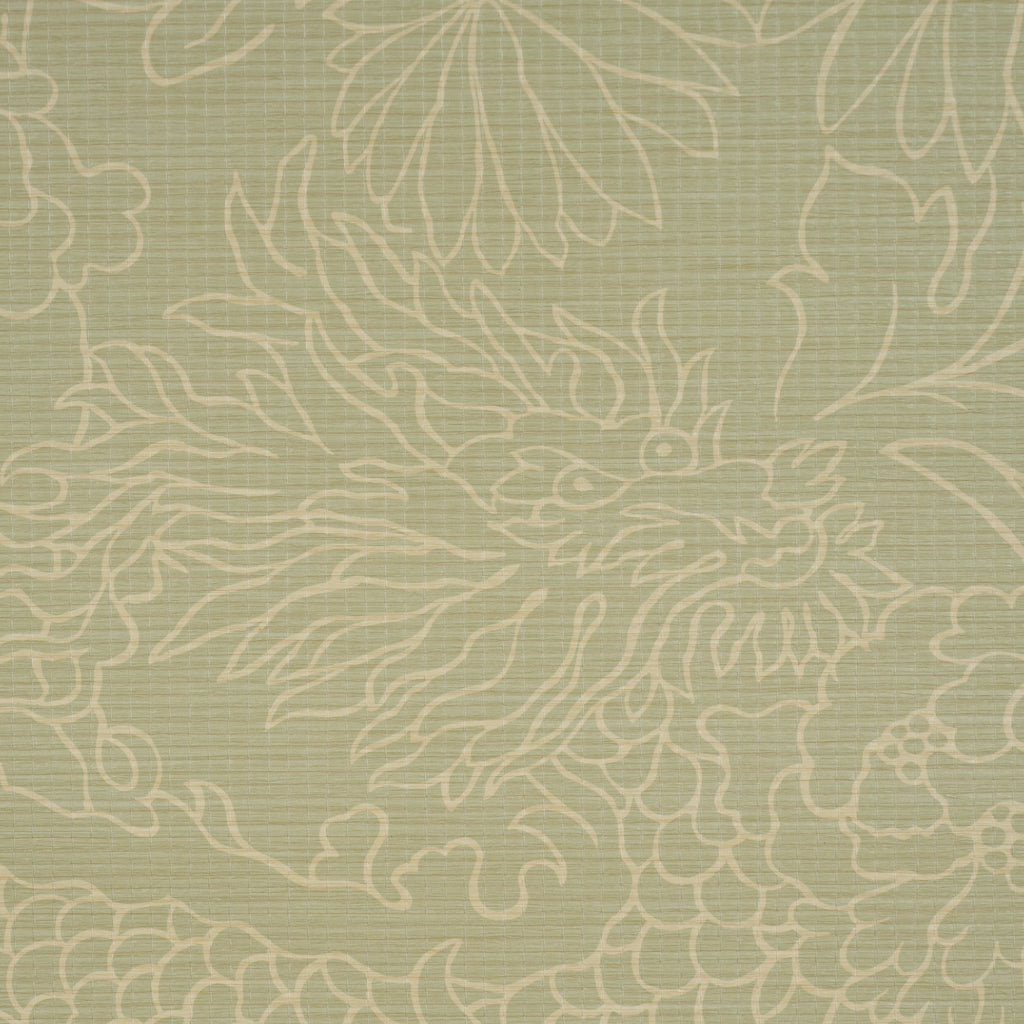 CHIANG MAI DRAGON SILHOUETTE RAFFIA SAGE | Schumacher - Image 6