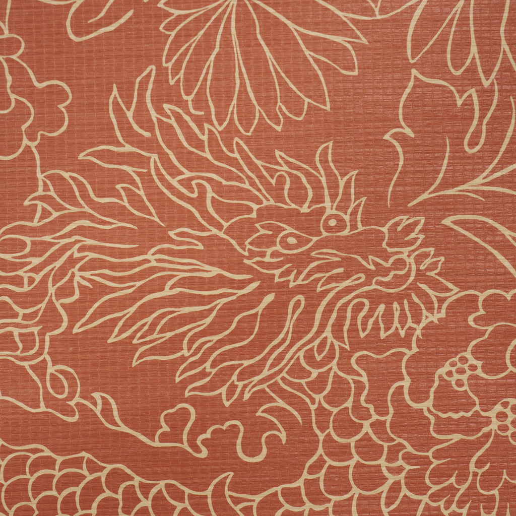 CHIANG MAI DRAGON SILHOUETTE RAFFIA TERRACOTTA | Schumacher - Image 6