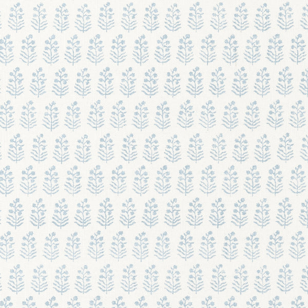 Chloe - Spa Blue on White | Wallcovering | Thibaut