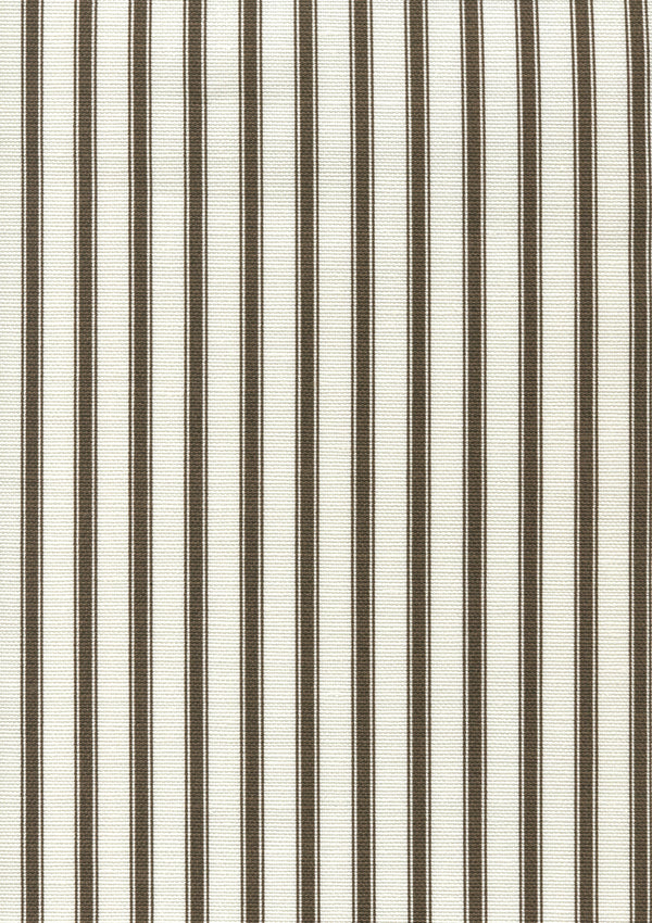 Chapelle Stripe Chocolate Brown on Tint Screen Printed Fabric | China Seas