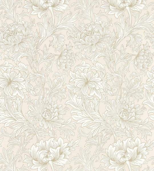 Chrysanthemum Toile Wallpaper Pink Cochineal | William Morris