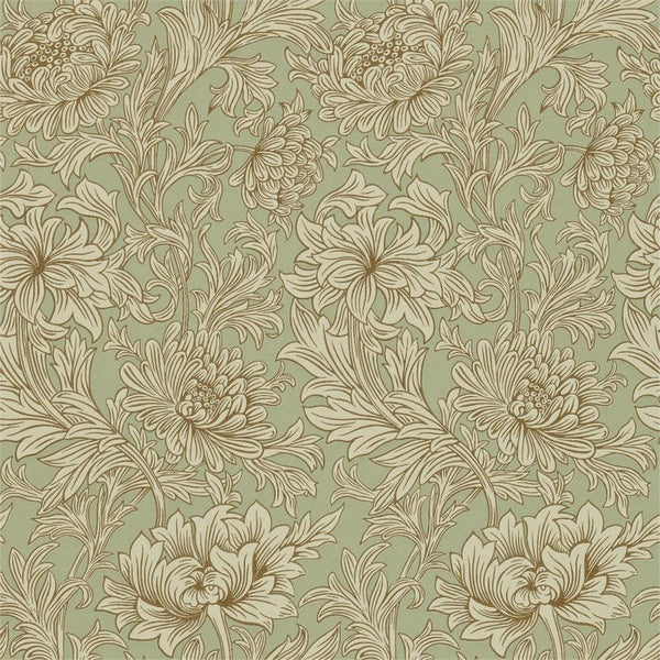 Chrysanthemum Toile Gold Wallcovering | William Morris