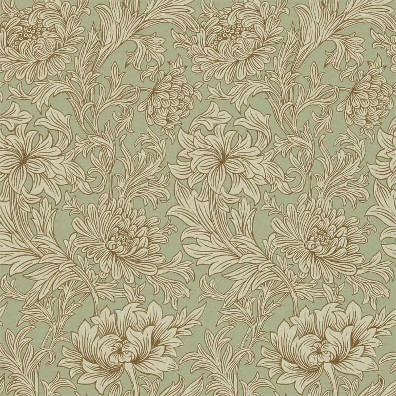 Chrysanthemum Toile Wallpaper Gold  | William Morris