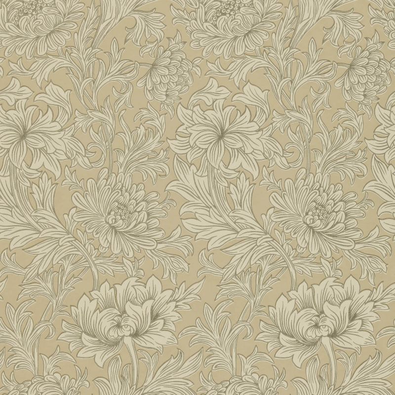 Chrysanthemum Toile Wallpaper Gold Ivory | William Morris