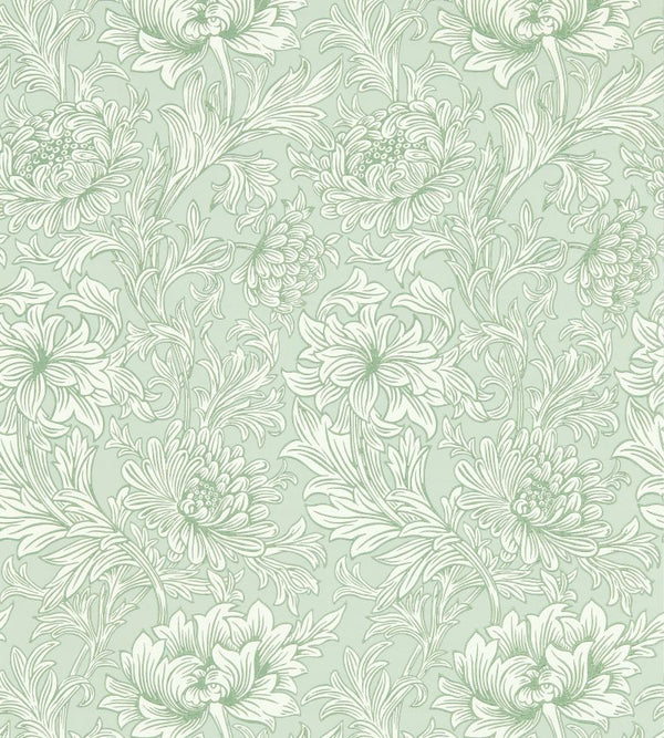 Chrysanthemum Toile Willow Wallcovering | William Morris
