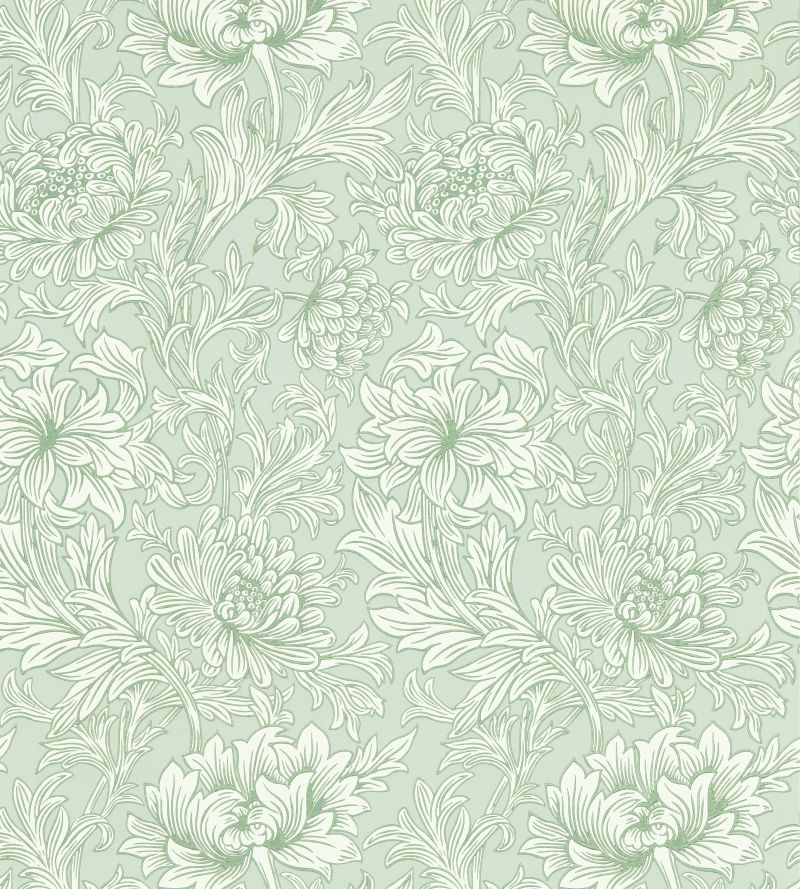 Chrysanthemum Toile Wallpaper Willow  | William Morris