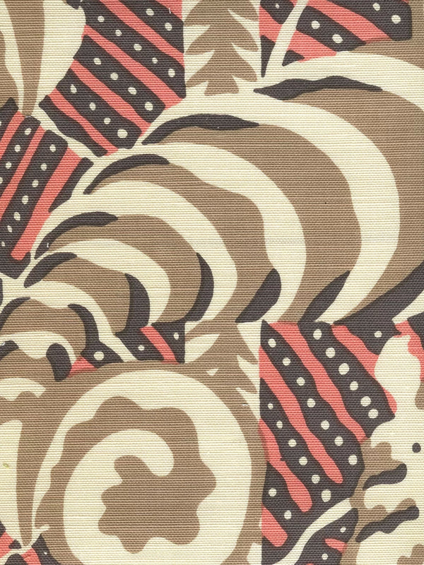 Cinnabar Brown on Ecru Wallcoverings | Alan Campbell