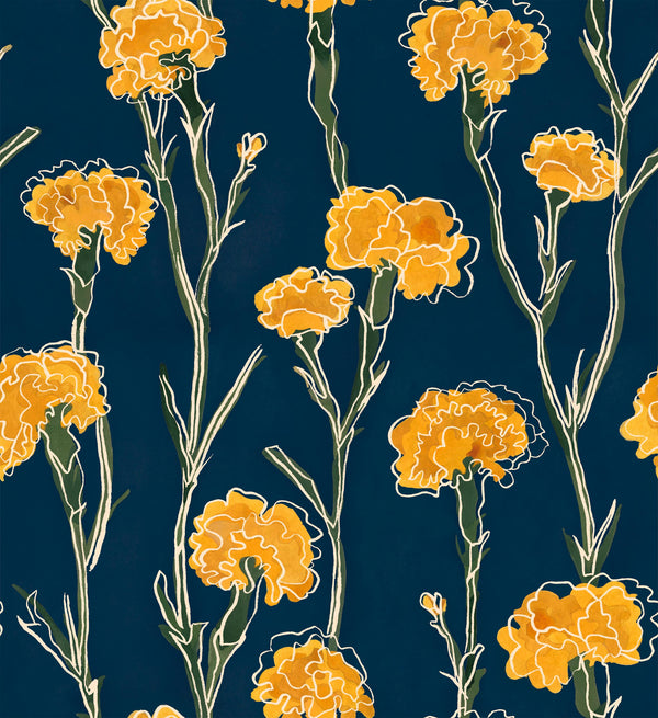 Clavelitos Mazarine Wallcovering | Tres Tintas