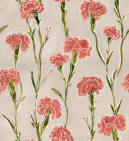 Clavelitos Neutral Wallcovering | Tres Tintas