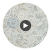 Cleo Fabrics (af9619) – Spa Blue on Flax | Thibaut Circular Swatch | Thibaut
