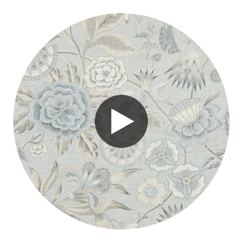 Cleo Fabrics (af9619) – Spa Blue on Flax | Thibaut Circular Swatch | Thibaut