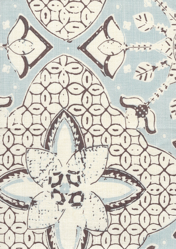 New Batik Cloud New Brown on Tint Screen Printed Fabric | China Seas