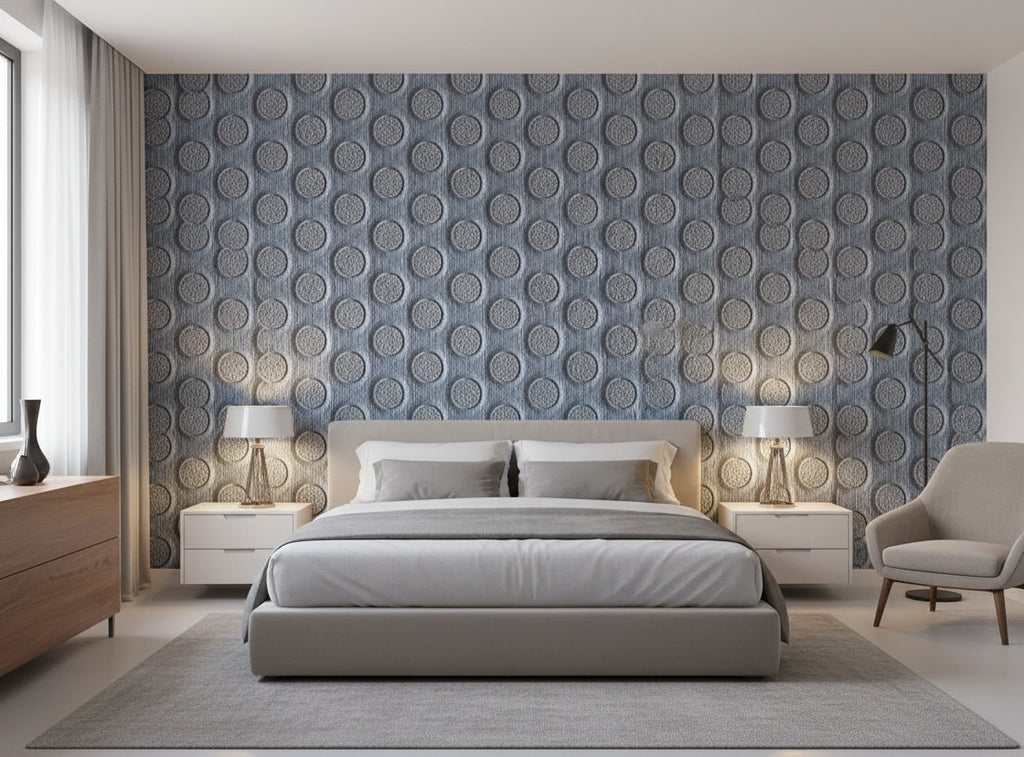 Coda Circles - Silver - bedroom room setting