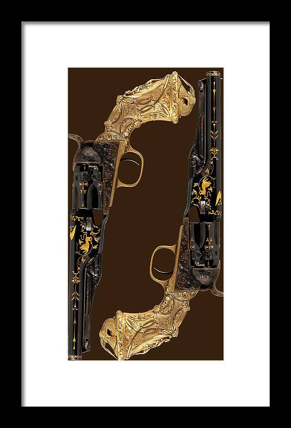 Colt Gun a Blazing - Framed Print