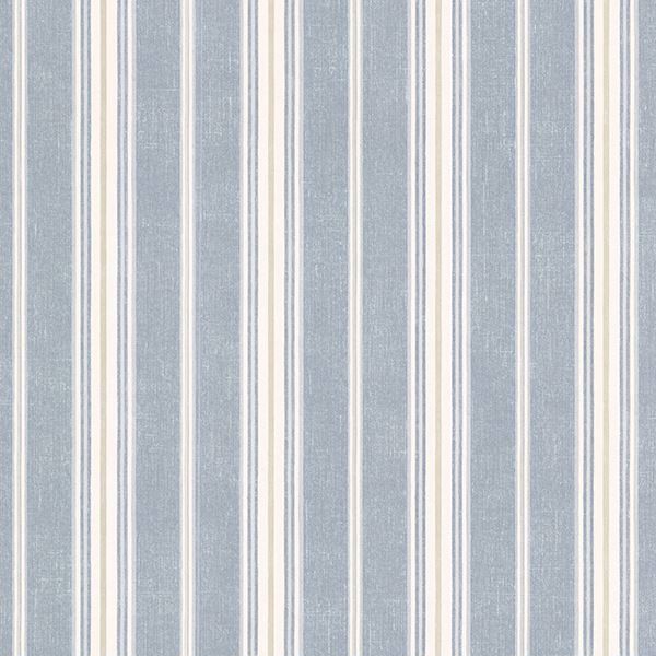 Cooper Denim Cabin Stripe Wallcovering | Jeffrey Stevens - Image 1