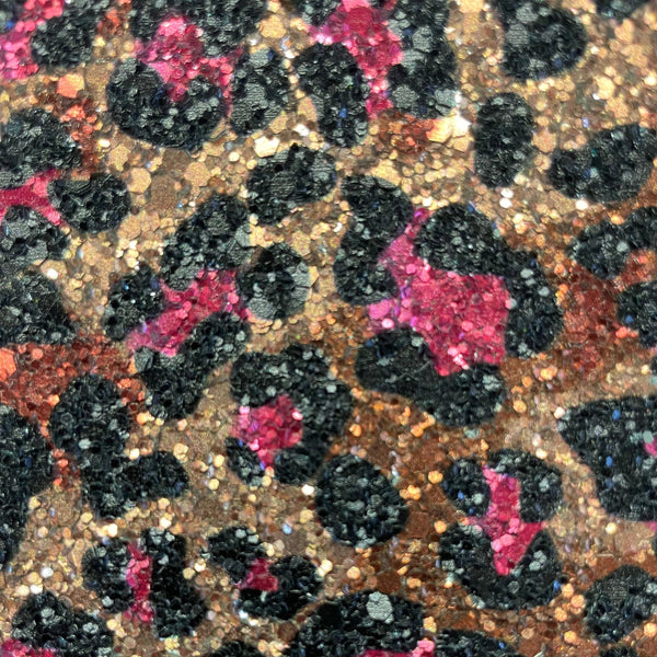 Leopard Glitter - Gold/Bronze/Fuchsia | Glitter Walls