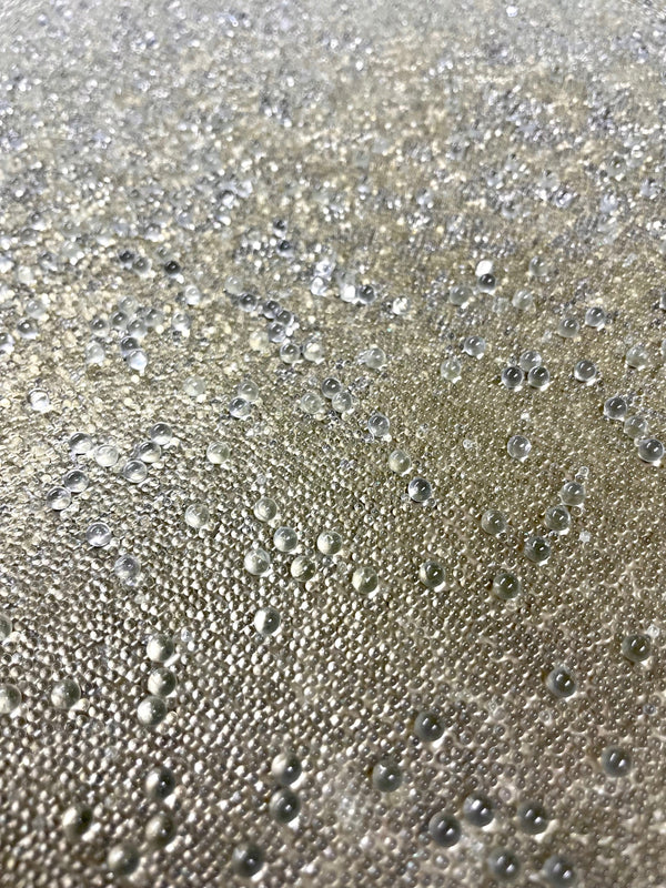 Gleaming Glambeads Olive Green Metallic Glass Bead Wallcovering