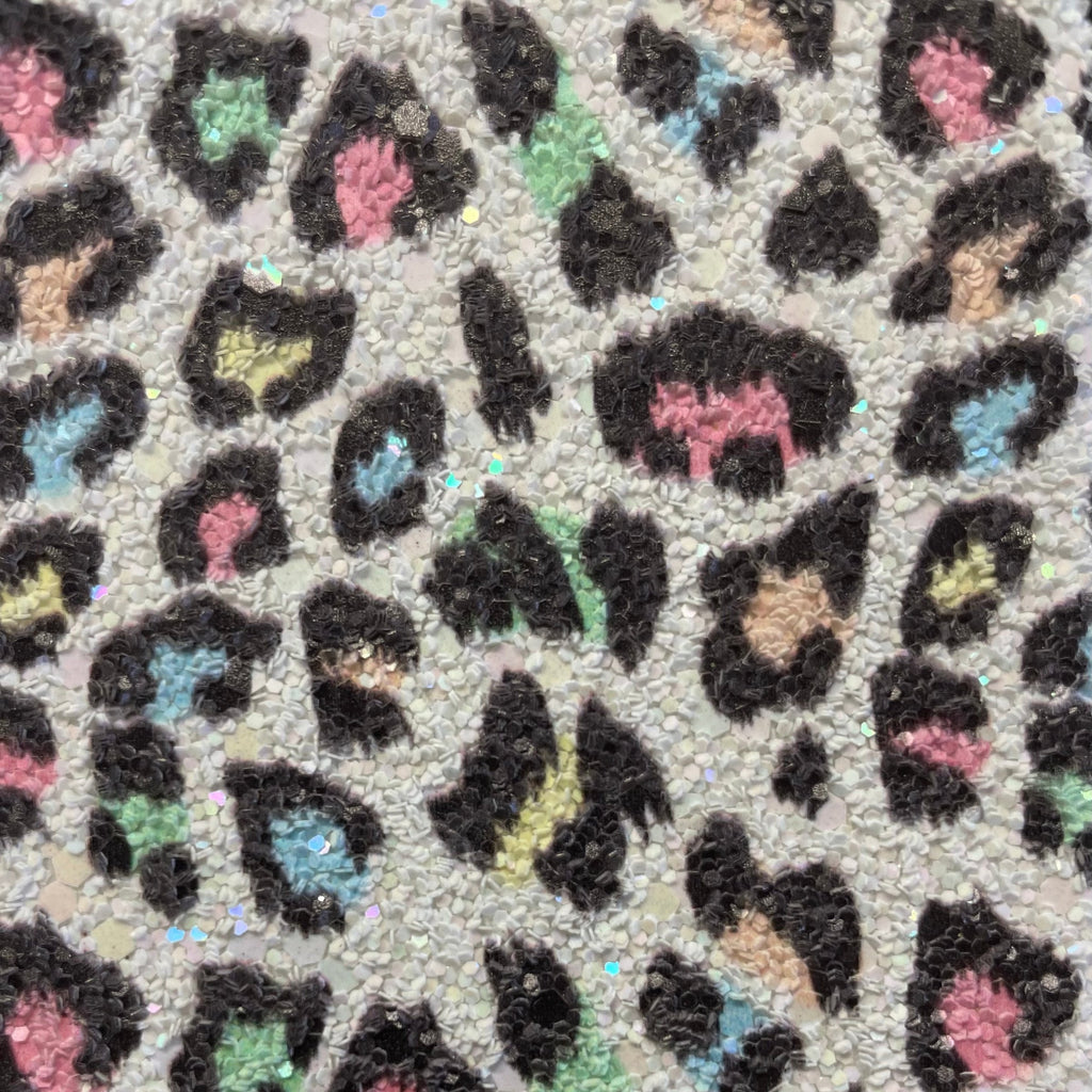 GLM-4185-SAMPLE Leopard Glitter - Pastel Rainbow designer-wallcoverings-los-angeles
