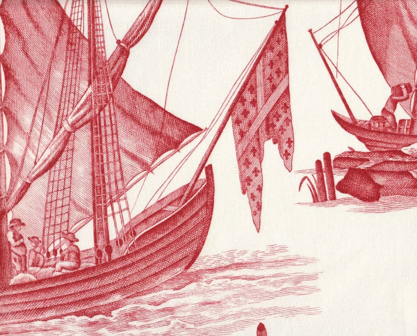 Lafayette Toile, Corail Wallcoverings | Charles Burger