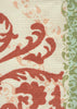 Tropical Damask, Coral / Aqua / Green on Bone Linen-Cotton