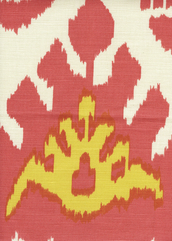 Kazak, Coral New Yellow on Tint Wallcoverings | Quadrille