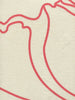 Coral on Tan Linen