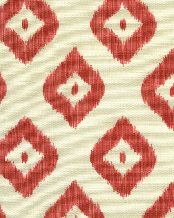 Bali Diamond Coral on Tint Screen Printed - Cream Fabric | China Seas