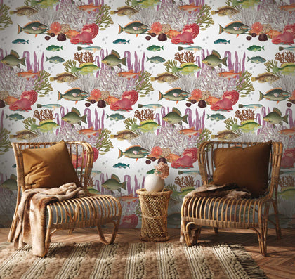 Corales - Blanco Multi By Gaston Y Daniela | Gaston Origen Dos |Animal/Insects Novelty Wallcovering Print