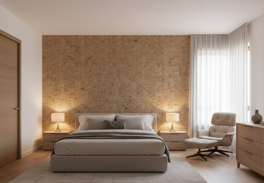 Corkytown Real Cork | Phillipe Romano - bedroom room setting
