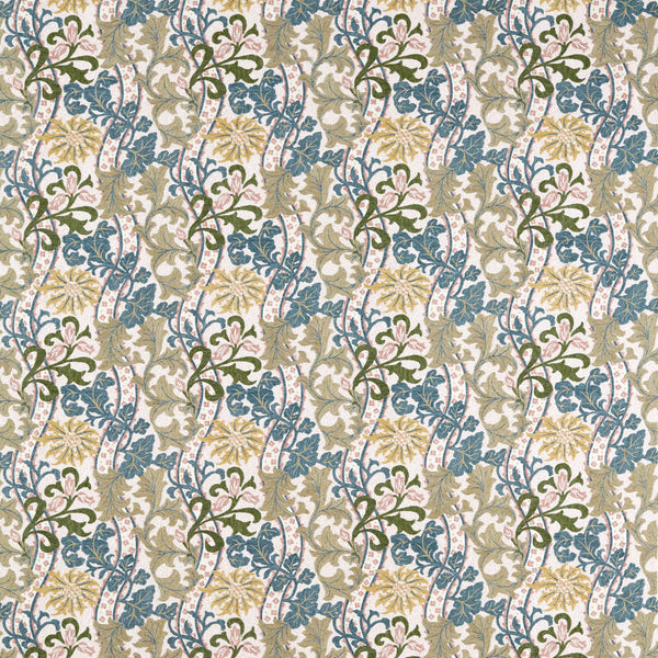 Cornflower Embroidery Lemon/Nettle | Morris & Co.