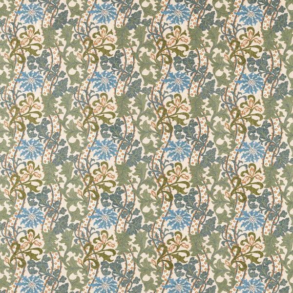 Cornflower Embroidery Woad/Forest | Morris & Co.