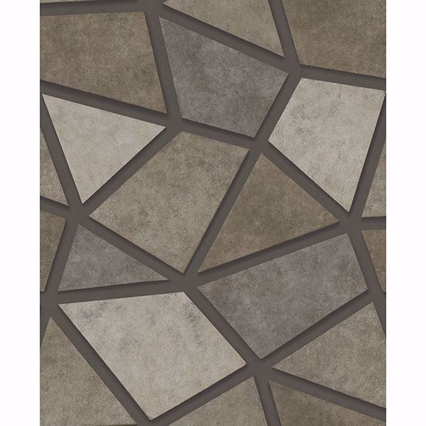 Coty Brown Mosaic Wallcovering | Jeffrey Stevens - Image 1