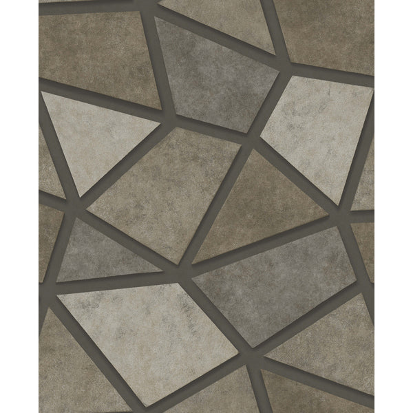 Coty Stone Geometric Patchwork Wallcovering | Jeffrey Stevens